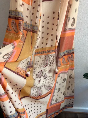 ZARA Boho Paisley Print Trapeze Swing Maxi Dress Size L thumbnail 4
