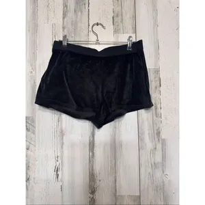 Juicy Couture Black Velour Sleep Shorts Rhinestone Logo Lounge Shorts Size M thumbnail 4