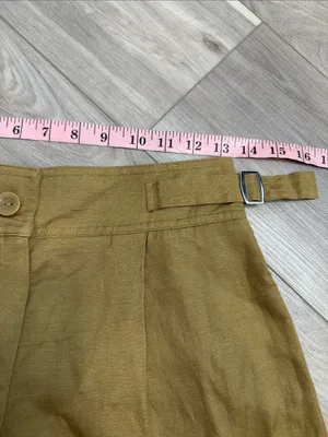 Zara safari granola girl linen blend high rise shorts size small thumbnail 5
