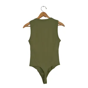 Abercrombie‎ & Fitch Soft A&F Collection Olive Green Sleeveless Bodysuit Small thumbnail 2