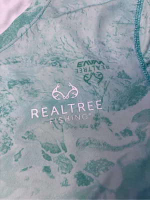Realtree Fishing WAV3 Teal Water Performance Long Sleeve Shirt UPF Sun Protect thumbnail 2