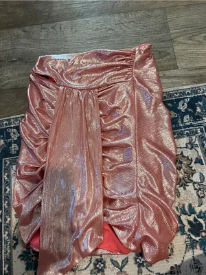 House of CB Shahja Metallic Rose Ruched Tie-Front Mini Skirt thumbnail 6