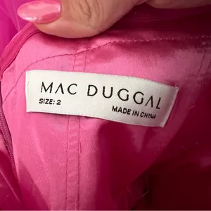 NEW NWT Mac Duggal Off The Shoulder Bustier Ball Gown In Magenta Pink thumbnail 9