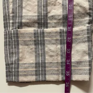 Cream Plaid Cuffed Hem Pants 26" Waist EUC thumbnail 8