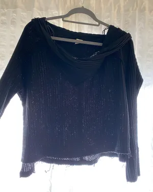 Black  Waffle Top thumbnail 1