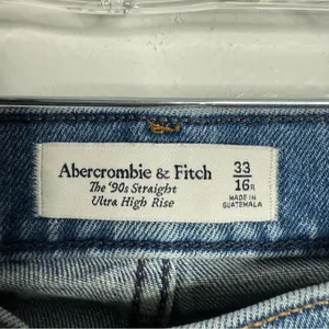 Abercrombie & Fitch The 90s Straight Ultra High Rise Criss Cross Jean Size 33/16 thumbnail 5
