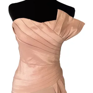 Strapless Pleated‎ Cocktail Dress Pink/Peach Rose Gold Mini thumbnail 3