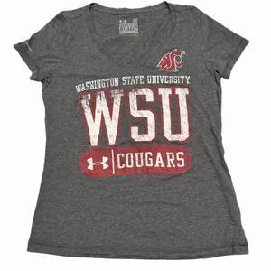 Under Armour T-shirt Tee Women's Size Medium WSU Washington Cougars Semi-Fitted‎ thumbnail 1