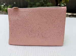 IPSY Pink Glitter Cosmetic Makeup Bag Zipper Pouch Travel Organizer thumbnail 1