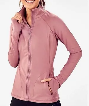 Fabletics Rosalia‎ Performance Full Zip Athletic Thumbholes Mauve Pink Small thumbnail 1