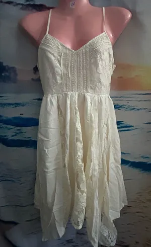 American Eagle Ivory Lace Spaghetti Strap Summer Dress SZ 0 thumbnail 1
