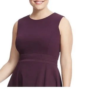 NWT Calvin Klein Purple Mesh Illusion Hem‎ Fit Flare Stretch Sleeveless Dress 6 thumbnail 3