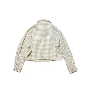 Anthropologie Dolan Cropped Cream & Tan Houndstooth Jacket NEW thumbnail 6