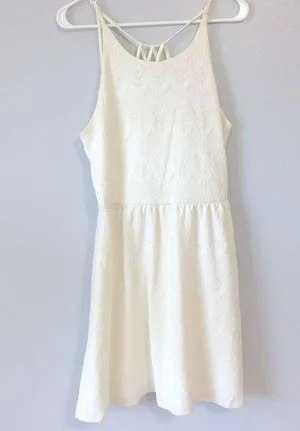 Maurices • White Midi Princess Waistline Bridal Shower Dress Size Medium thumbnail 1