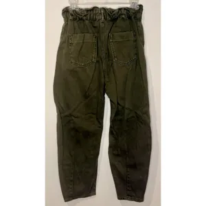 Zara Olive Green Paperbag Waist Jeans Size 4 EUC!! thumbnail 3
