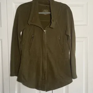 Prana Breathe Jacket Womens Size‎ S Olive Green Organic Cotton Zip Up Utility thumbnail 2