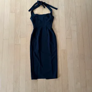 Hello Molly Hit the Trends black halter bodycon midi dress with slit thumbnail 3
