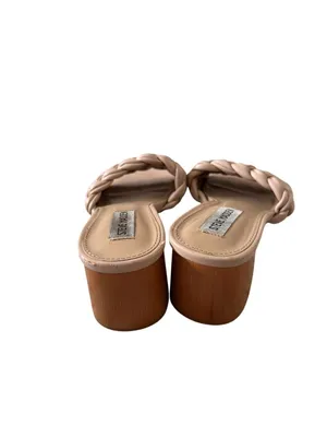 STEVE MADDEN Beige Braided Sandals Heels 7.5 thumbnail 3