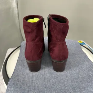 Franco Sarto L Shaneen Ankle Boots 7M Burgundy Faux Suede Pointed Toe Block Heel thumbnail 8