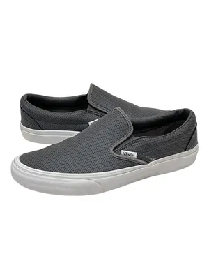 Vans Classic Grey Perf Leather Slip-On in Smoked Pearl Unisex Women’s Size 9.5 thumbnail 13