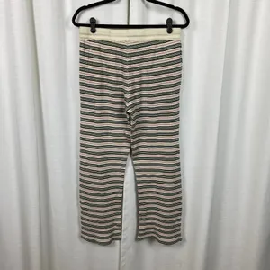 Sundance Cream Green&Pink Stripe Dina Waffle Knit Sleep Pants Sz.S thumbnail 8