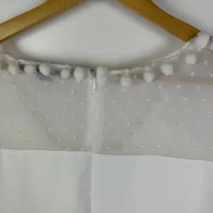 NWT Boston Proper White Lace Pom Pom Swiss Dot Maxi Dress‎ Large Bridal Cottage thumbnail 5