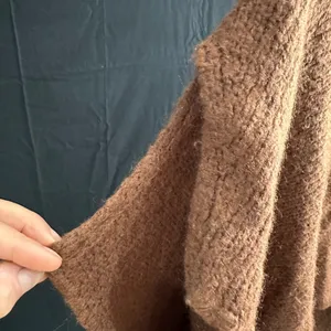 Max Studio Sweater Cape Shrug Wrap Brown Wool Flower Accent One Size Poncho thumbnail 3