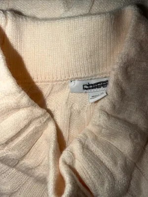 NWOT Chico's Luxe Cable Knit Sweater Super Soft Ivory Cashmere Blend US XL thumbnail 6
