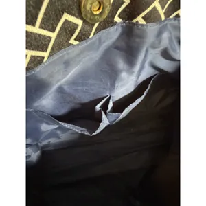 Tommy Hilfiger Monogram Tote Bag Black White Geometric Stripe Gold Buckle Charm thumbnail 8