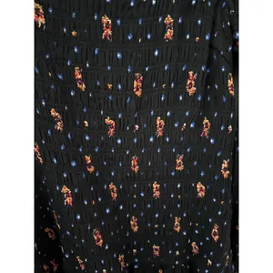 Free People Two Faces Smocked‎ Printed Mini Dress Black Combo Size Large thumbnail 10