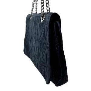 Badgley Mischka Black Faux Leather Vegan Chain Crossbody Purse Bag Handbag OS thumbnail 4