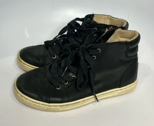 UGG Gradie‎ black leather high top sneakers women’s size 7.5 casual timeless thumbnail 1