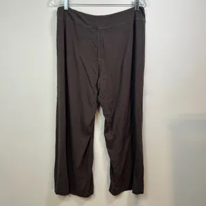Fresh Produce Womens Brown Wide Leg Seam Front Rayon Stretch Pants Size L USA thumbnail 2