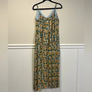 Lush Tropical Floral Spaghetti Strap Dress size small thumbnail 4