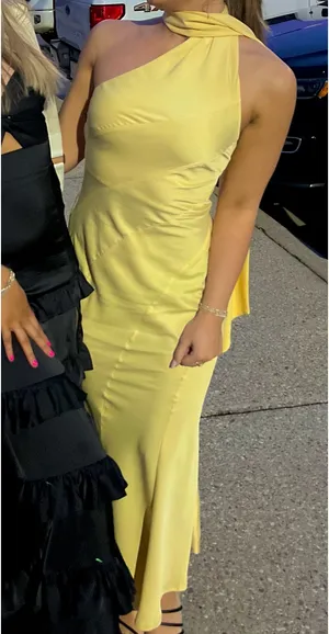 Hello Molly Maxi Dress Satin Yellow Formal thumbnail 1