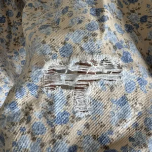 POL everyday edge pants Blue Floral Corduroy Wide Leg Distressed Elastic Waist S thumbnail 10
