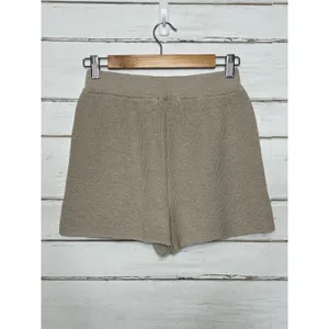 Zenana Beige Knit Lounge Matching Set Size Small Sweater Shorts Neutral Tan thumbnail 4