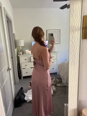 Pink silk dress Size M thumbnail 3
