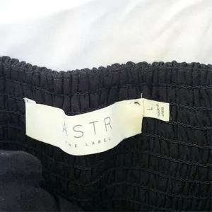 Astr The Label | Nwt Zion Strapless Tie Waist Wide Leg Jumpsuit In Black Large thumbnail 8