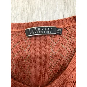 Peruvian Connection Pointelle Knit Long Cardigan Duster Sweater XS thumbnail 6