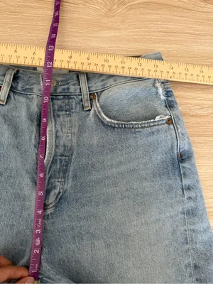 Agolde 25 90’s Shorts Force Organic‎ Cotton Cut Off Light Wash Modest Relaxed thumbnail 8