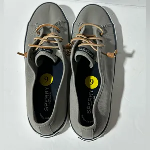 Sperry slip on canvas boat shoes size 9 grey thumbnail 5