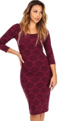 ✨HP✨Bodycon Dress: Burgundy thumbnail 1