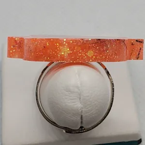 Halloween Adjustable Orange & Black Ghost Ring thumbnail 5