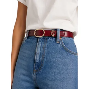 Gucci Interlocking GG Logo Leather Belt Russet Red Size 80cm/ 32in thumbnail 3