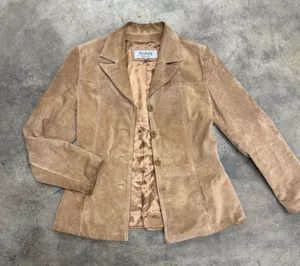 Vintage Wilsons Leather Maxima Brown Suede Blazer Button Jacket M thumbnail 1