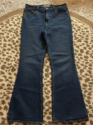 Abercrombie & Fitch High-Rise Flare Jeans LONG thumbnail 1