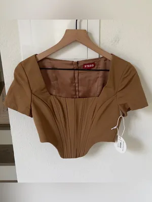 Staud Peony Crop Top - Mocha Brown - NWT thumbnail 3