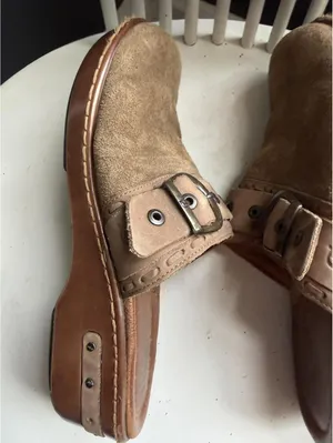 Børn Suede Buckle Mule Clogs Size 10/42 Brown thumbnail 9