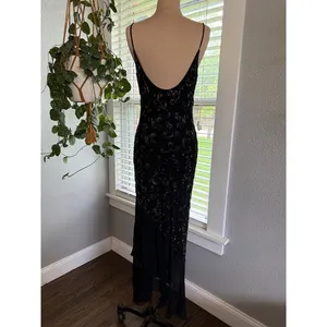 Vintage Sue Wong Nocturne Silk Beaded Assymetric‎ Hem Size 12 90's Y2K thumbnail 6
